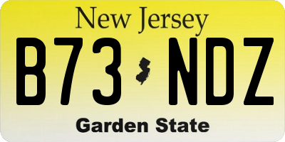 NJ license plate B73NDZ