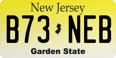 NJ license plate B73NEB