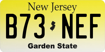 NJ license plate B73NEF