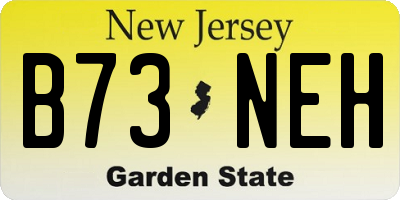 NJ license plate B73NEH