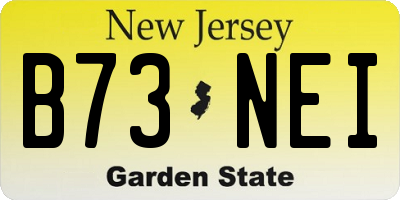NJ license plate B73NEI
