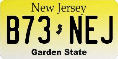 NJ license plate B73NEJ