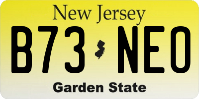 NJ license plate B73NEO