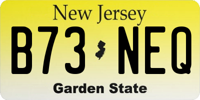 NJ license plate B73NEQ
