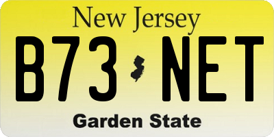 NJ license plate B73NET