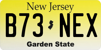 NJ license plate B73NEX