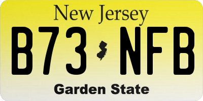 NJ license plate B73NFB