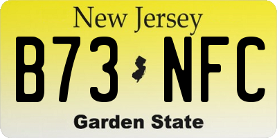 NJ license plate B73NFC