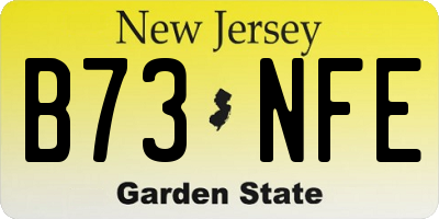 NJ license plate B73NFE