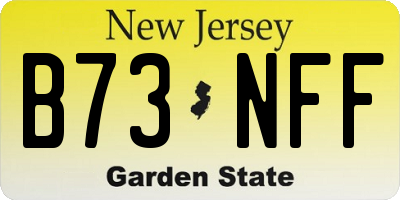 NJ license plate B73NFF