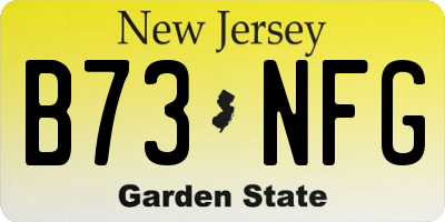 NJ license plate B73NFG