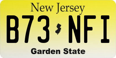 NJ license plate B73NFI
