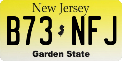 NJ license plate B73NFJ