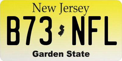 NJ license plate B73NFL