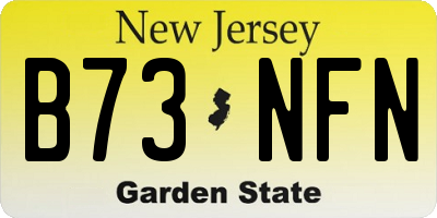 NJ license plate B73NFN