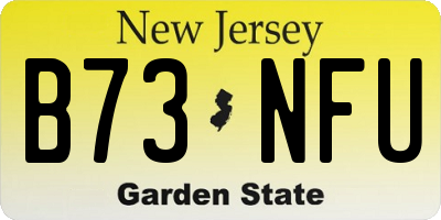 NJ license plate B73NFU