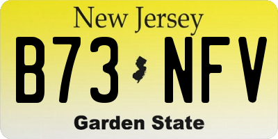 NJ license plate B73NFV