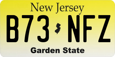 NJ license plate B73NFZ