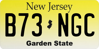 NJ license plate B73NGC