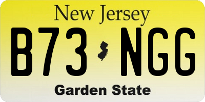 NJ license plate B73NGG