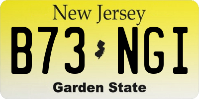 NJ license plate B73NGI