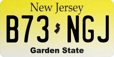 NJ license plate B73NGJ