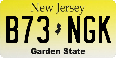 NJ license plate B73NGK