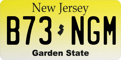 NJ license plate B73NGM