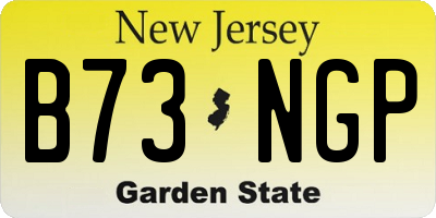 NJ license plate B73NGP