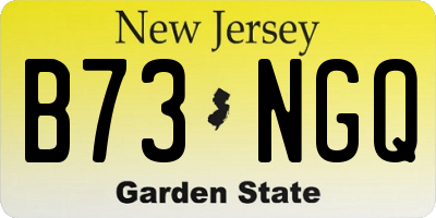 NJ license plate B73NGQ