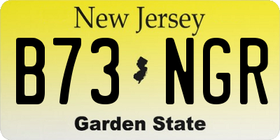 NJ license plate B73NGR