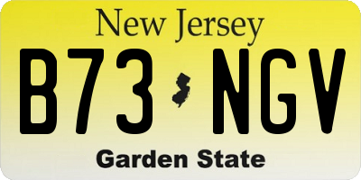 NJ license plate B73NGV