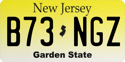 NJ license plate B73NGZ