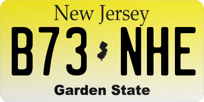 NJ license plate B73NHE
