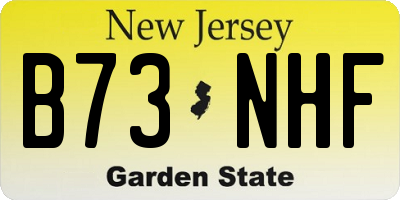 NJ license plate B73NHF