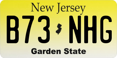 NJ license plate B73NHG