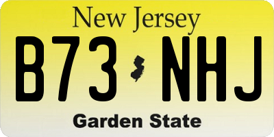 NJ license plate B73NHJ