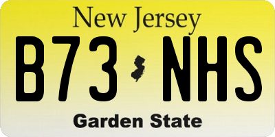 NJ license plate B73NHS