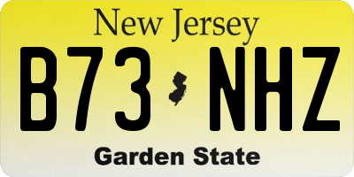 NJ license plate B73NHZ
