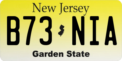 NJ license plate B73NIA