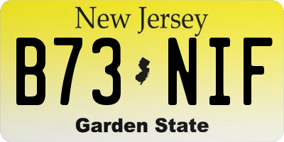 NJ license plate B73NIF