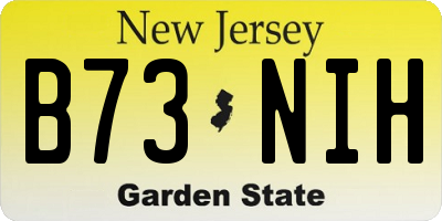 NJ license plate B73NIH
