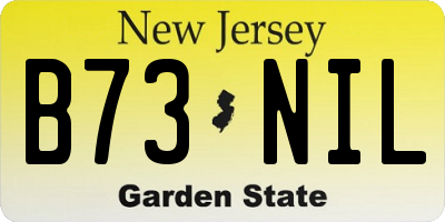 NJ license plate B73NIL
