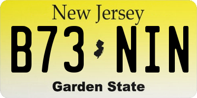 NJ license plate B73NIN