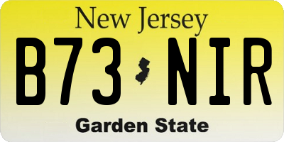 NJ license plate B73NIR