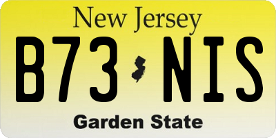 NJ license plate B73NIS
