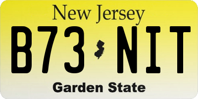 NJ license plate B73NIT