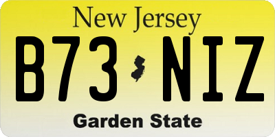 NJ license plate B73NIZ