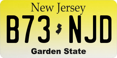 NJ license plate B73NJD