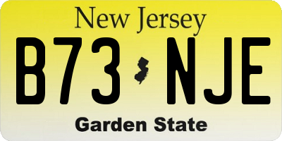 NJ license plate B73NJE